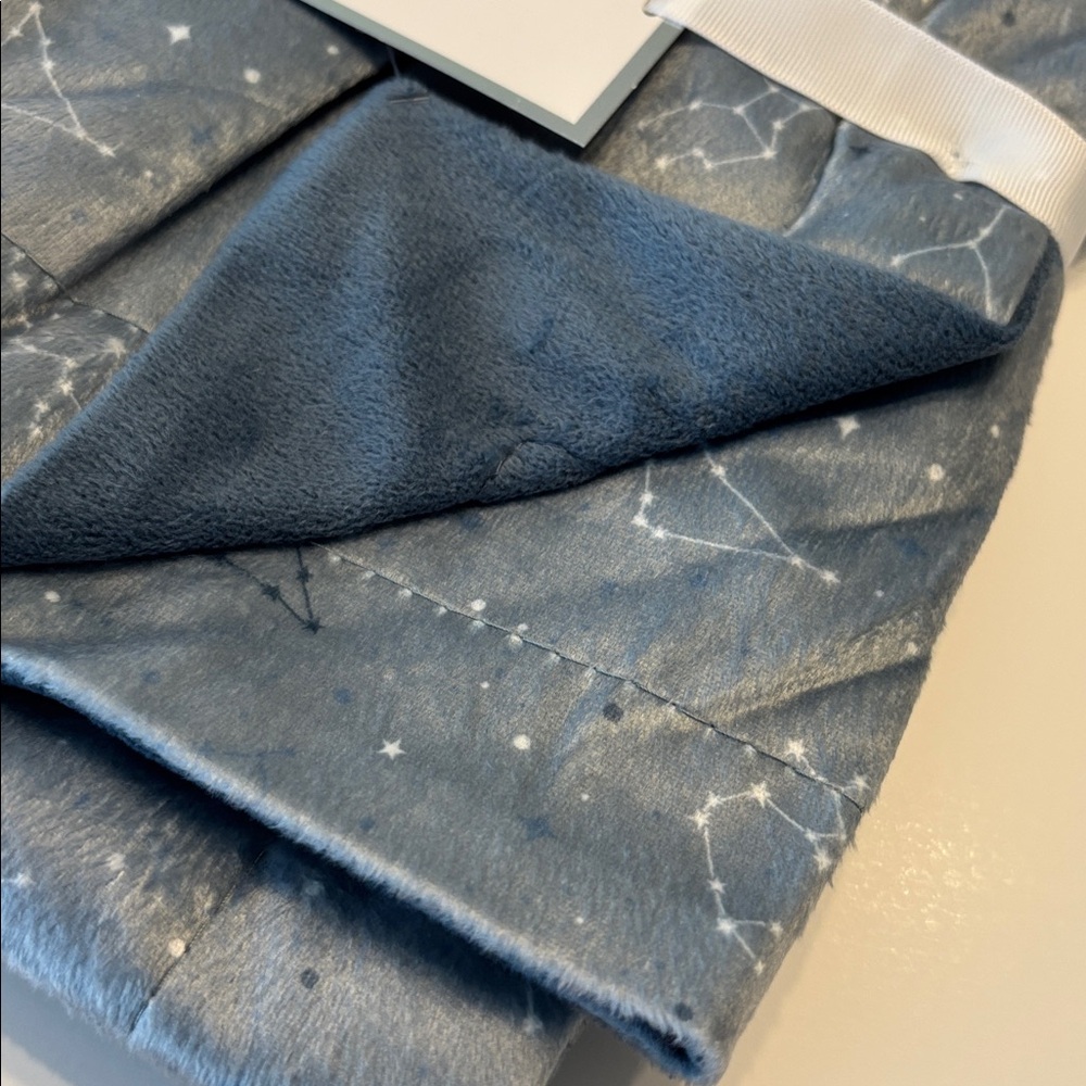 Badgley Mischka Blue Gray Celestial Constellation Print Baby Blanket 30' x 40 - Picture 8 of 12